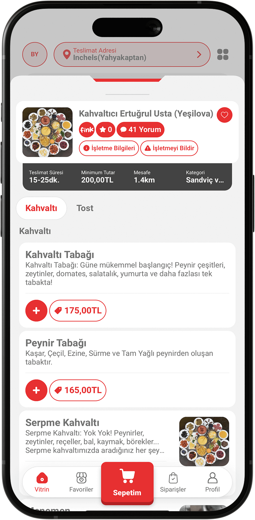 Fink Yemek Mobil Uygulama