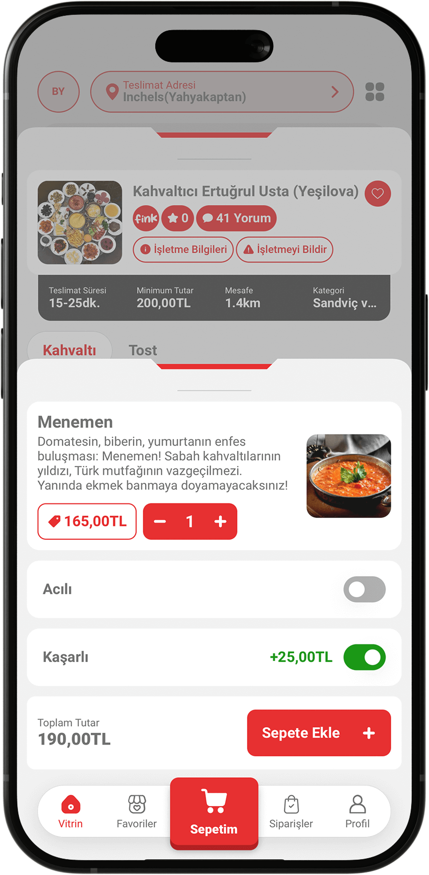 Fink Yemek Mobil Uygulama