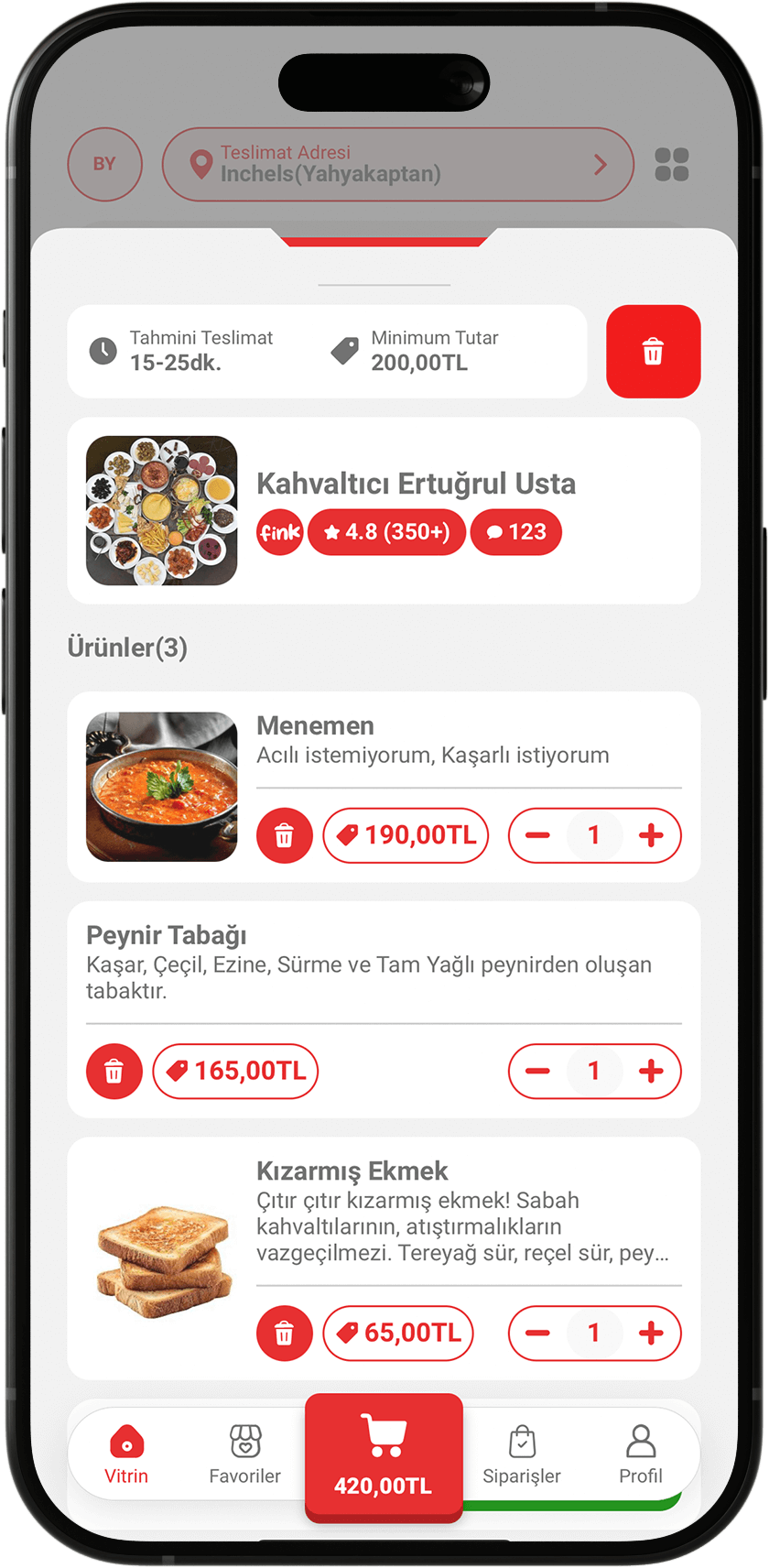 Fink Yemek Mobil Uygulama