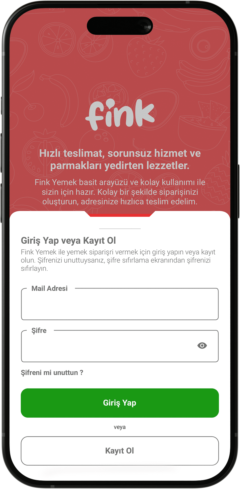 Fink Yemek Kayıt Ol